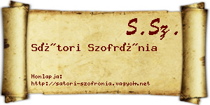 Sátori Szofrónia névjegykártya